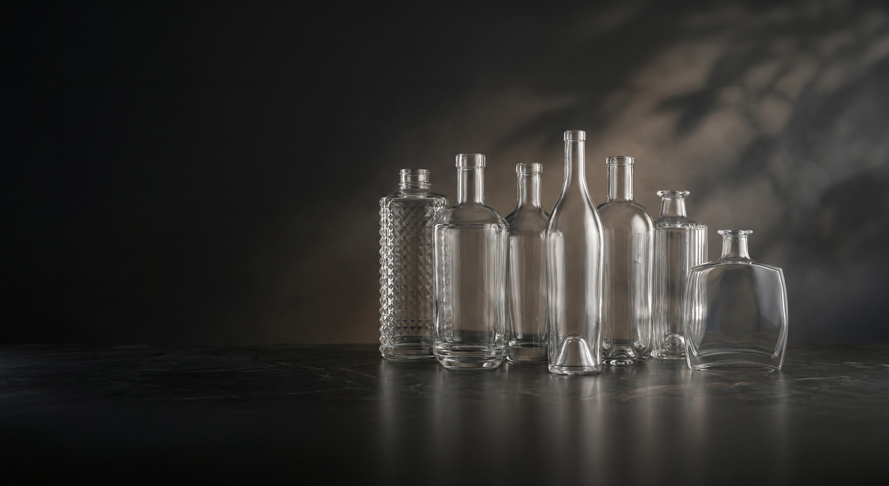 A collection of premium spirits bottles