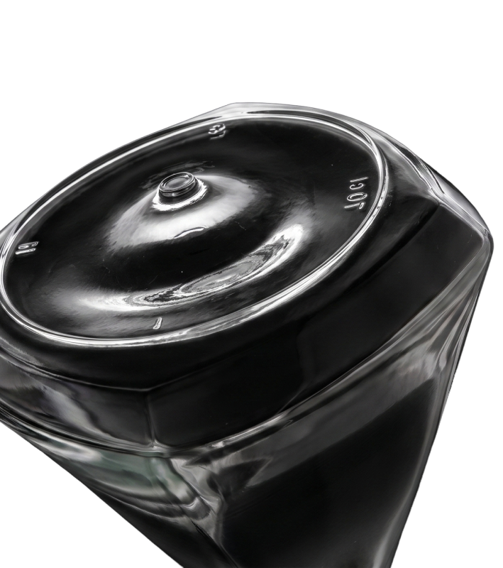 Detail of a dark glass bottle